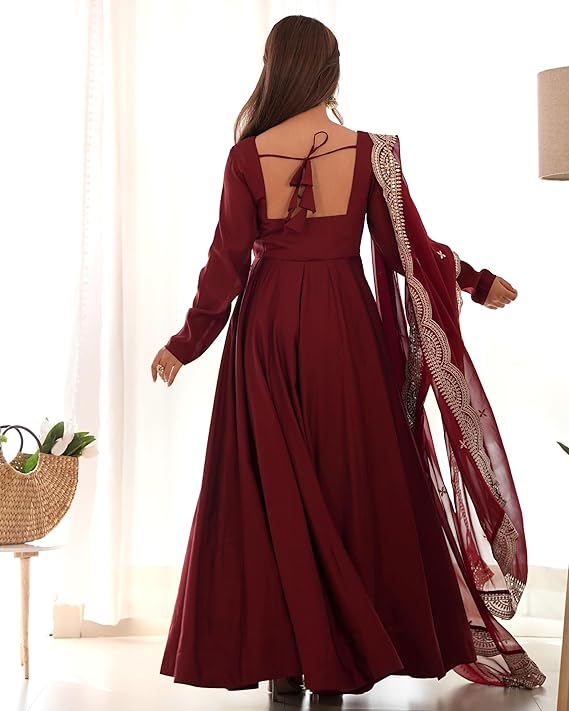 JATRI Anarkali Kurta & Pants with Dupatta