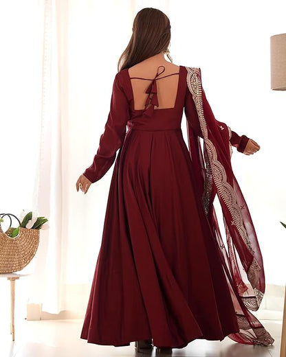 JATRI Anarkali Kurta & Pants with Dupatta